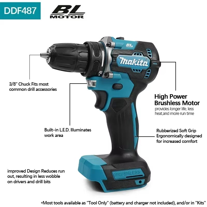 Original Makita 18V DDF487 Bru - đánh giá và giá Makita Drill Ddf484
